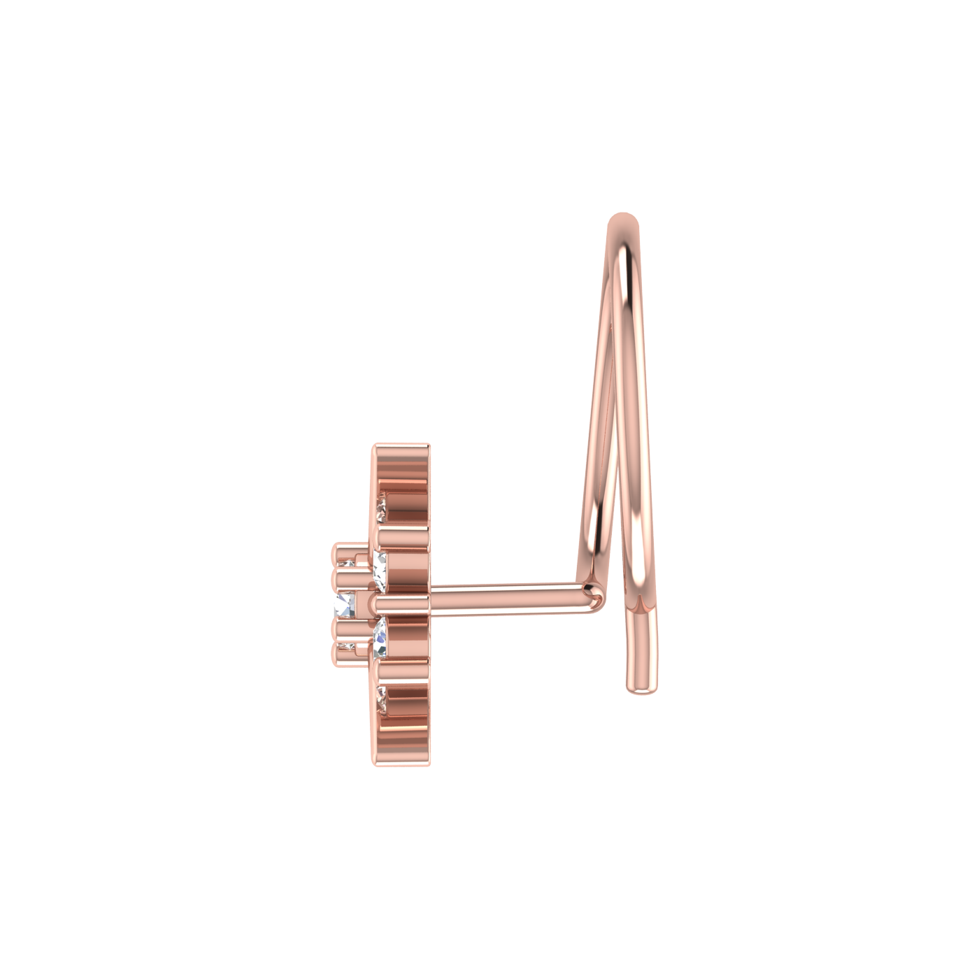Floral 0.11 Carat Lab Grown Diamond Nose Pin