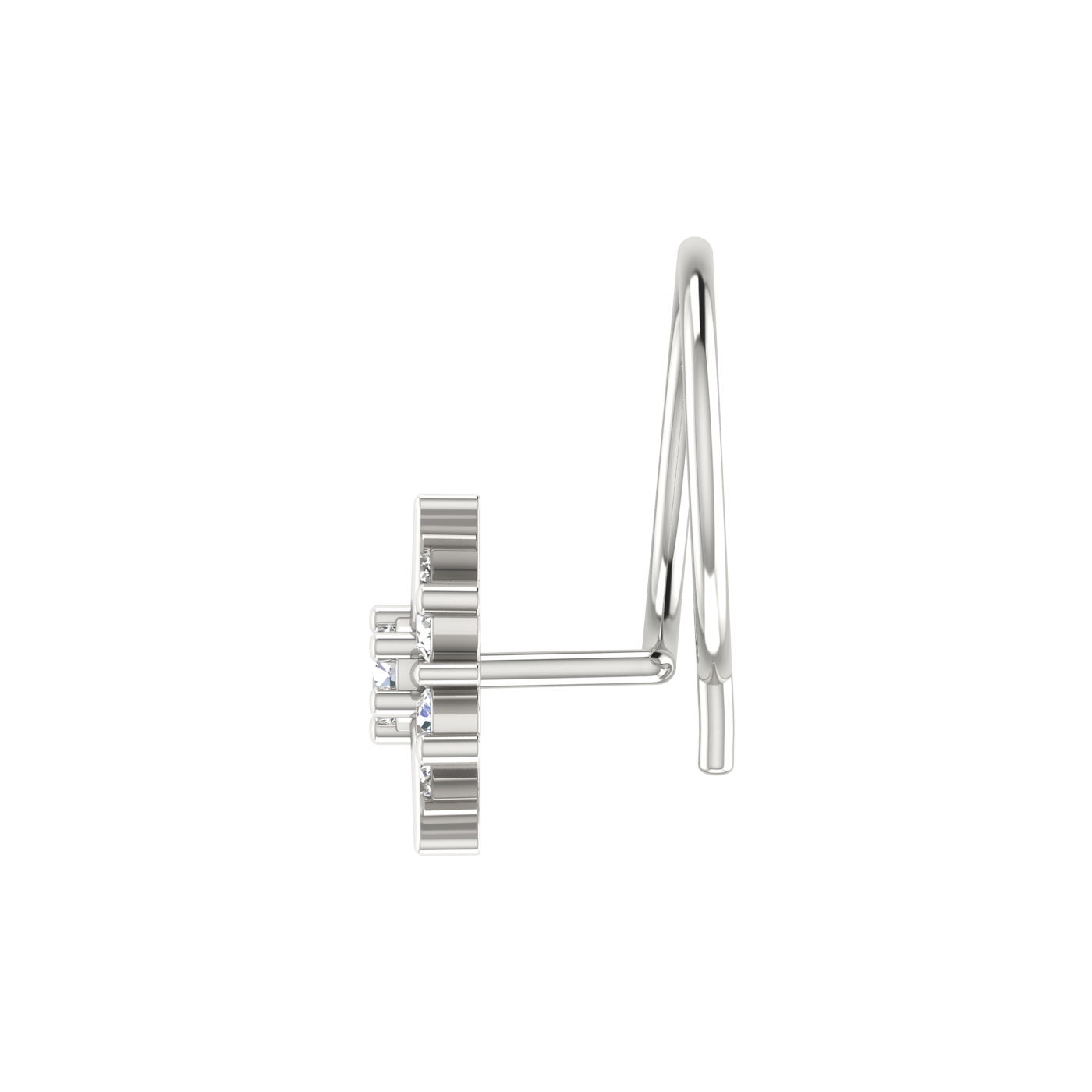 Floral 0.11 Carat Lab Grown Diamond Nose Pin