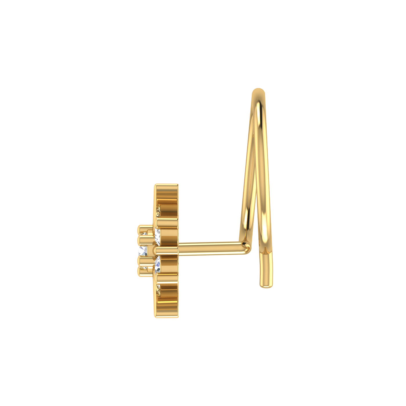 Floral 0.11 Carat Lab Grown Diamond Nose Pin