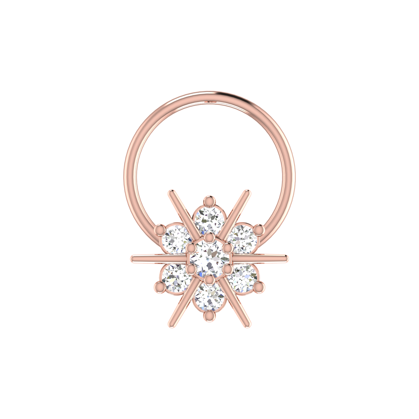 Floral 0.11 Carat Lab Grown Diamond Nose Pin