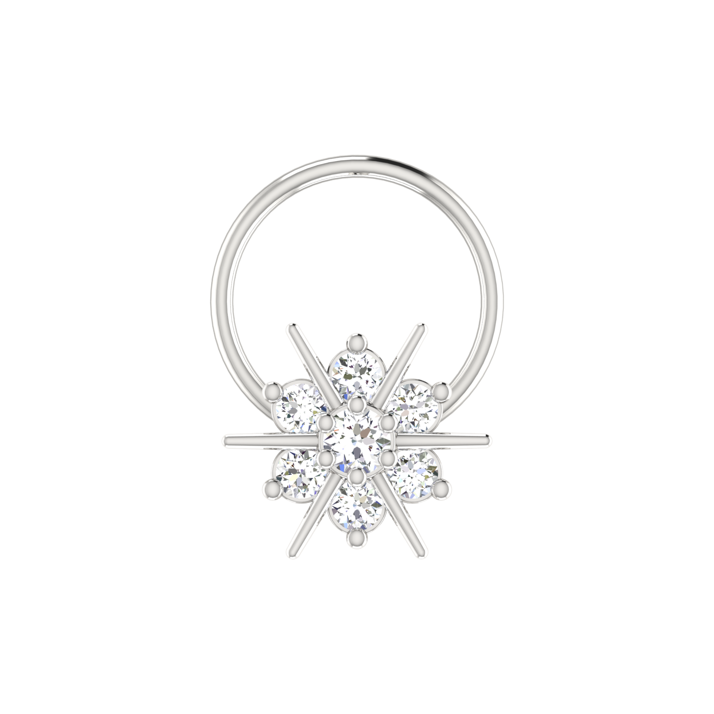 Floral 0.11 Carat Lab Grown Diamond Nose Pin