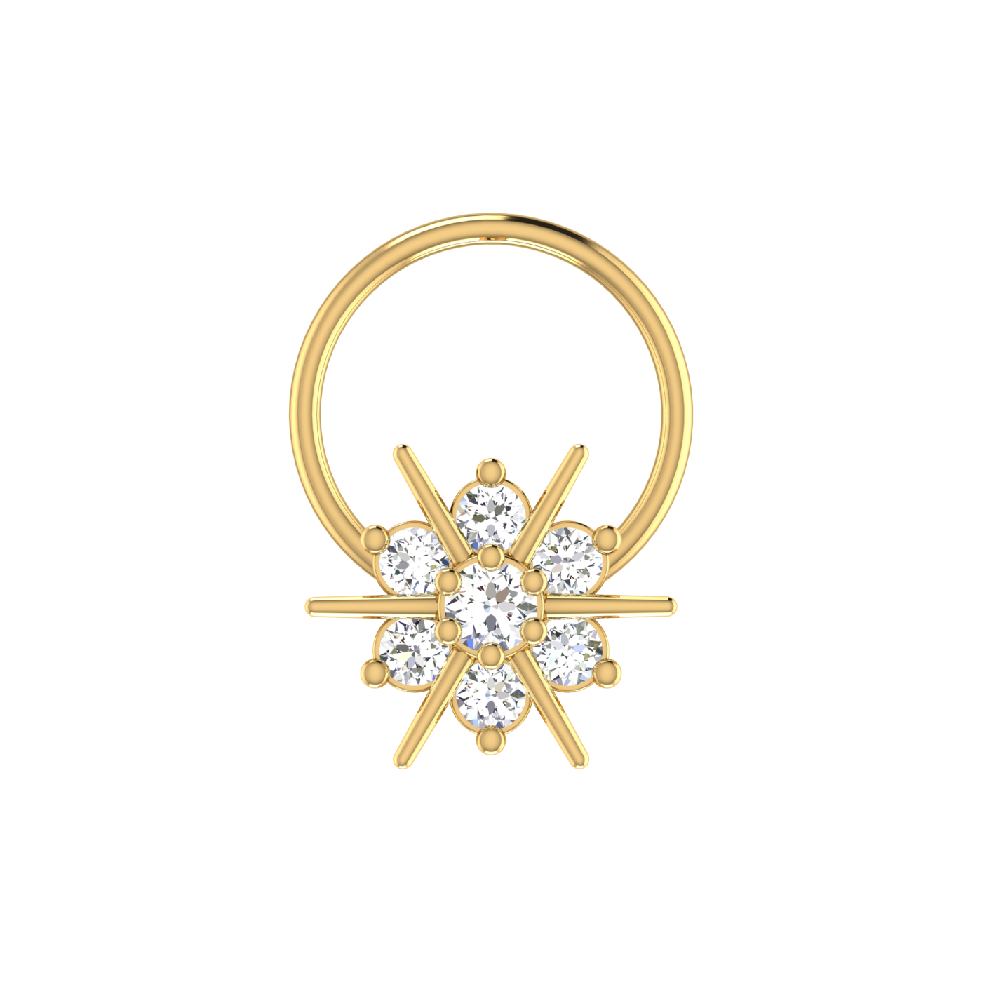 Floral 0.11 Carat Lab Grown Diamond Nose Pin