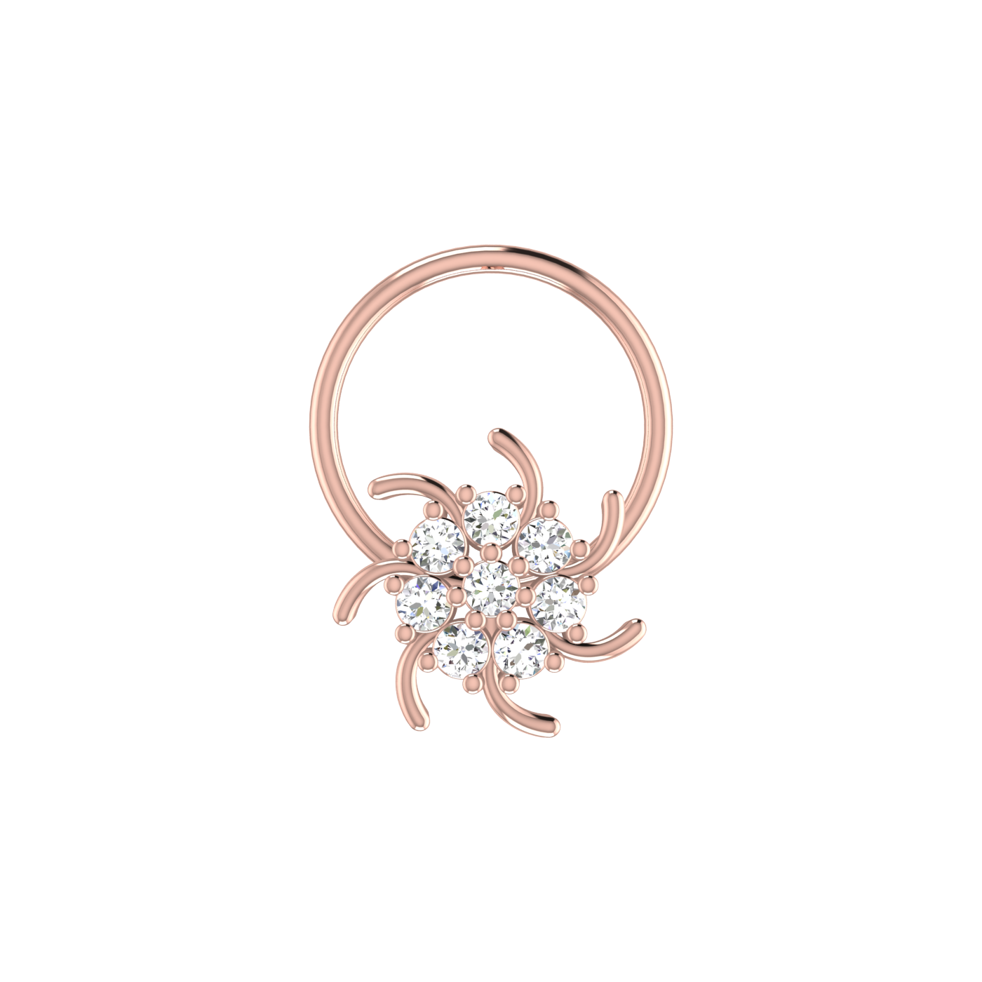 Whirling Radiance Spiral Luxe Elegance — 0.07 Carat Lab Grown Diamond Nose Pin
