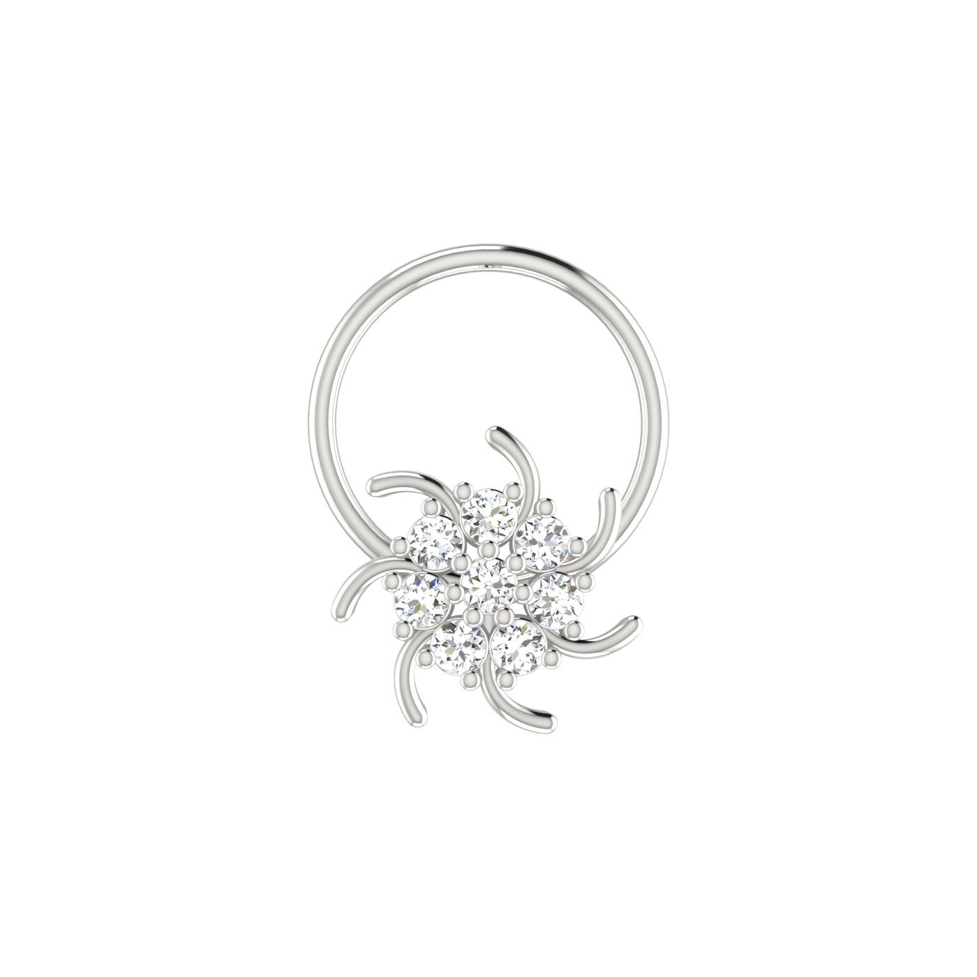 Whirling Radiance Spiral Luxe Elegance — 0.07 Carat Lab Grown Diamond Nose Pin