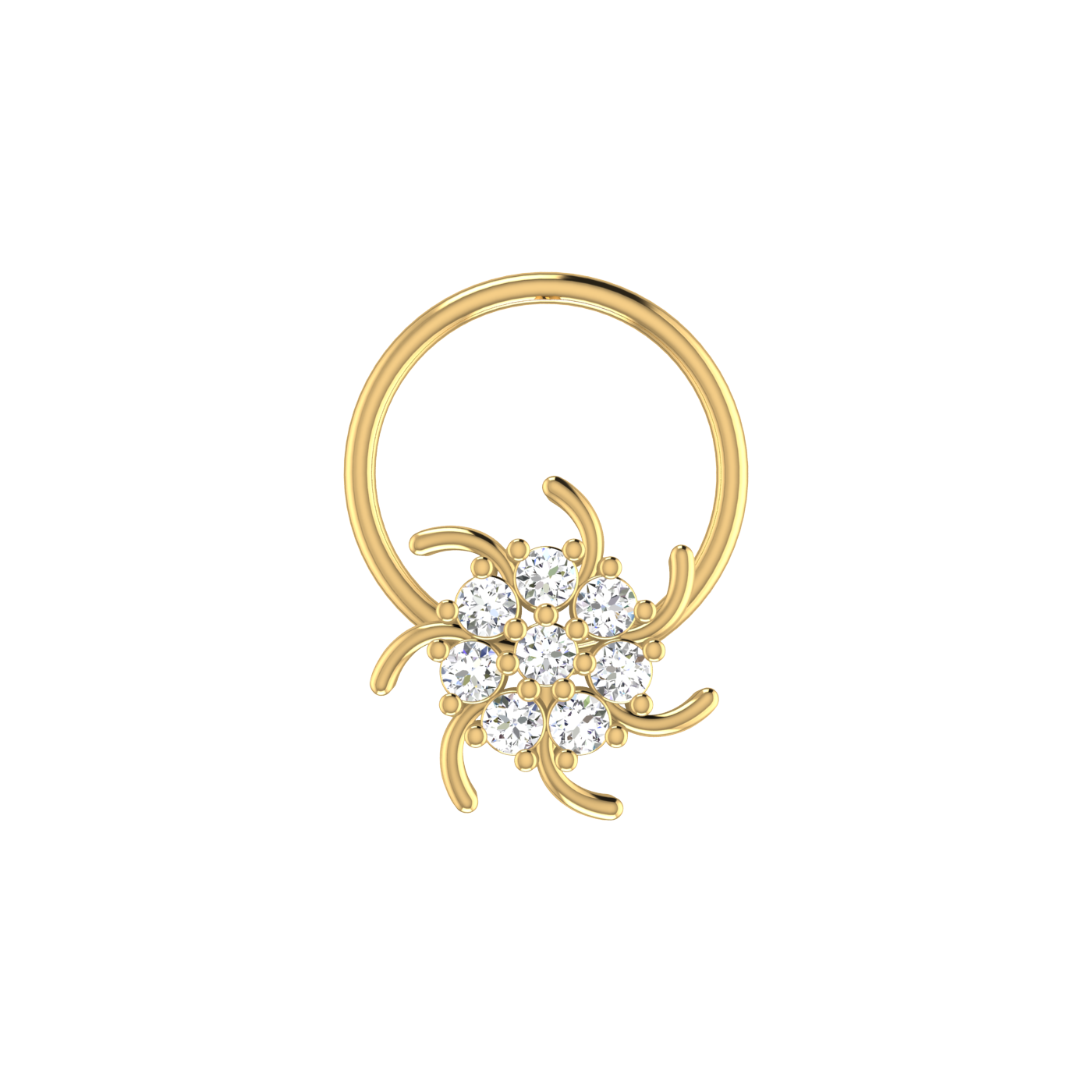 Whirling Radiance Spiral Luxe Elegance — 0.07 Carat Lab Grown Diamond Nose Pin