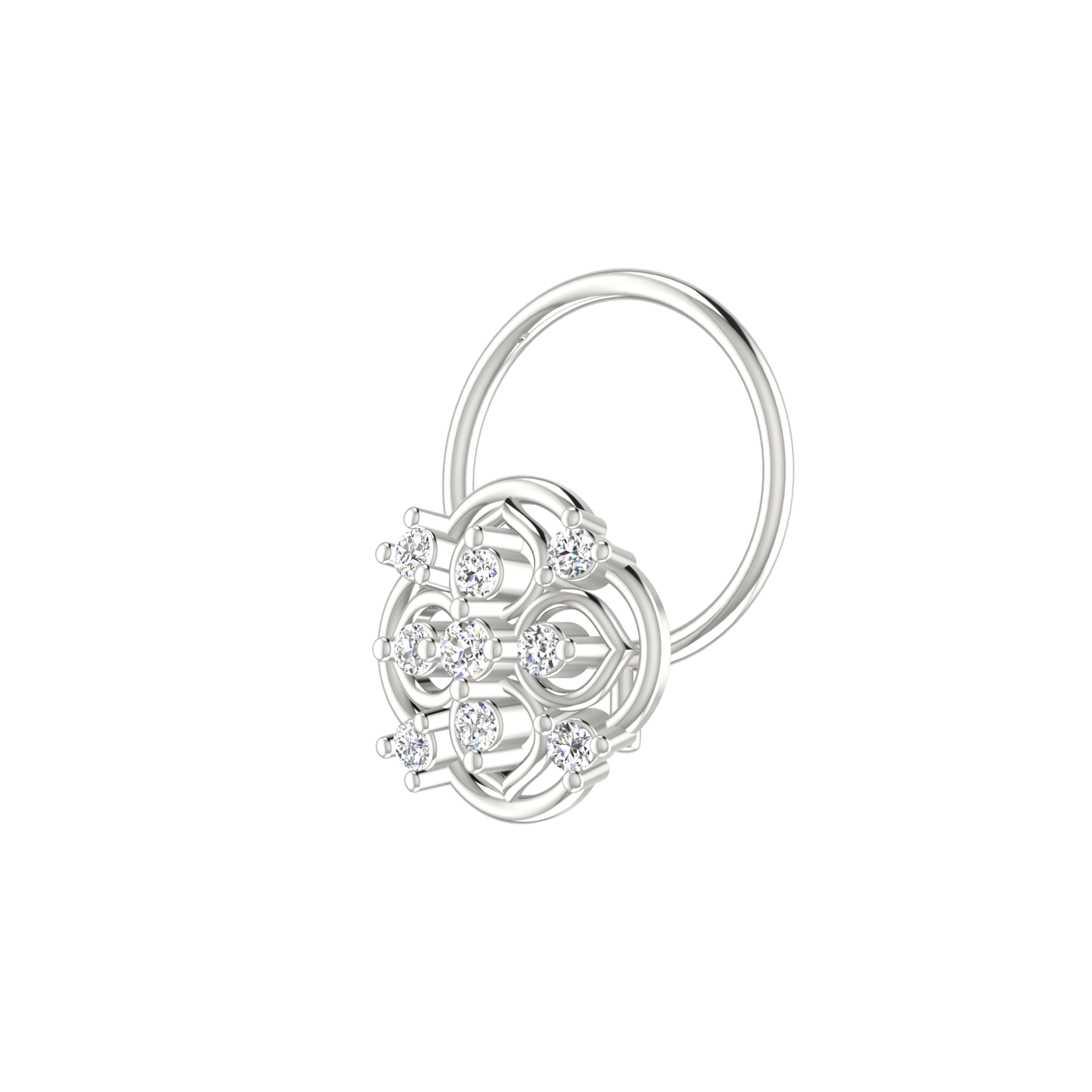 Floral Harmony Regal Petal Spark — 0.05 Carat Lab Grown Diamond Nose Pin