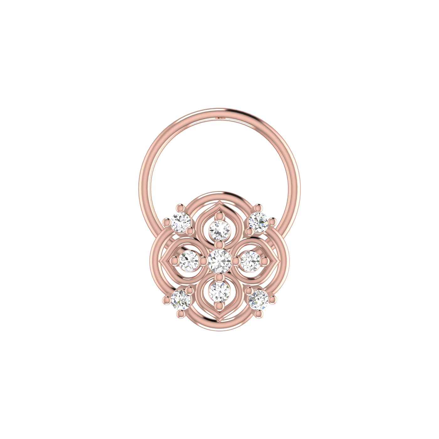 Floral Harmony Regal Petal Spark — 0.05 Carat Lab Grown Diamond Nose Pin