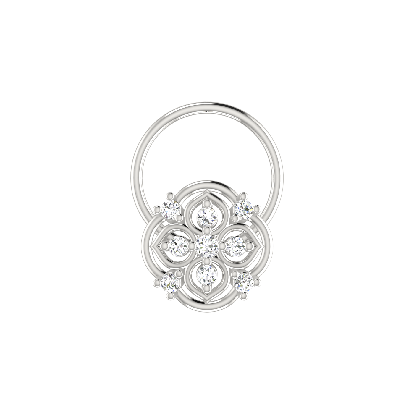 Floral Harmony Regal Petal Spark — 0.05 Carat Lab Grown Diamond Nose Pin