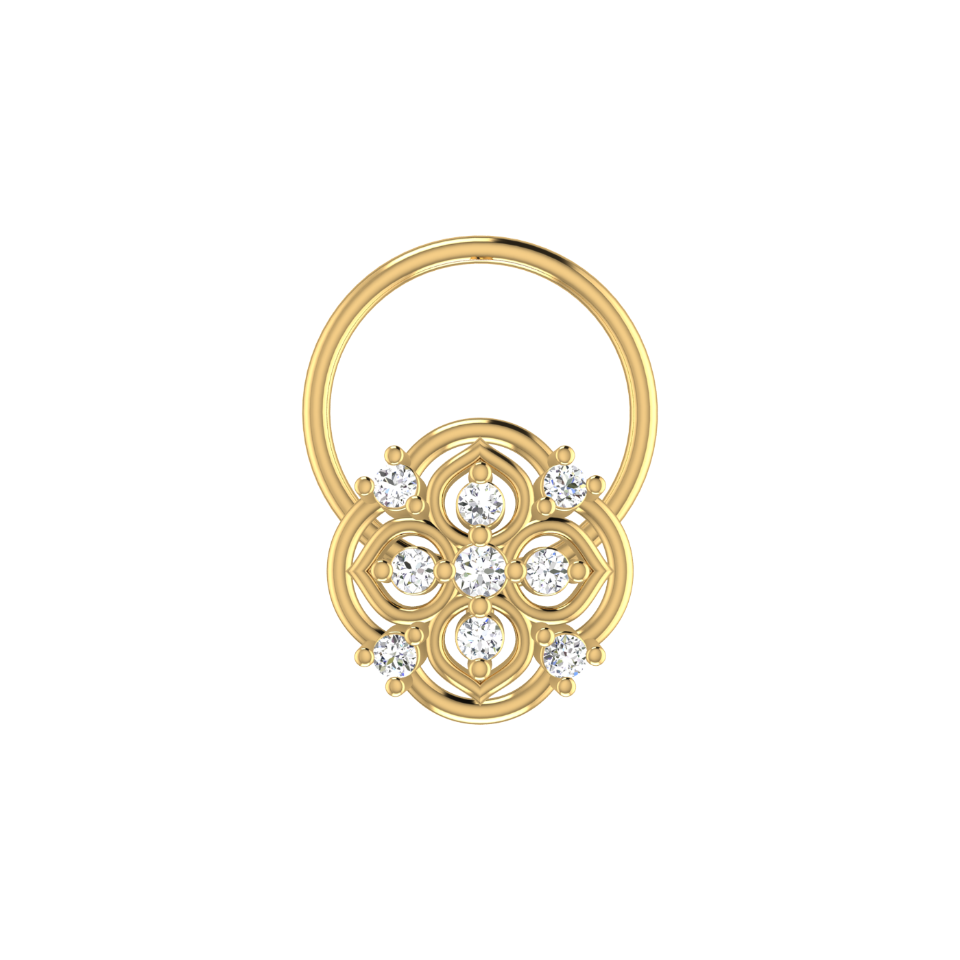 Floral Harmony Regal Petal Spark — 0.05 Carat Lab Grown Diamond Nose Pin