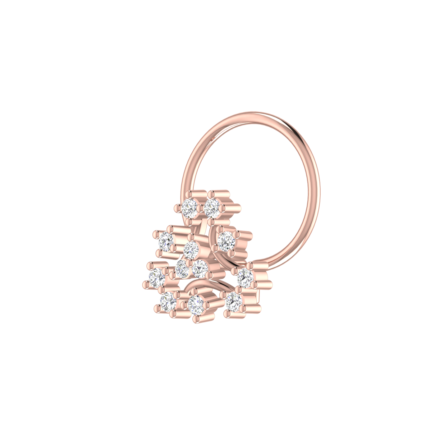 Cascading Starlight Graceful Symphony — 0.06 Carat Lab Grown Diamond Nose Pin