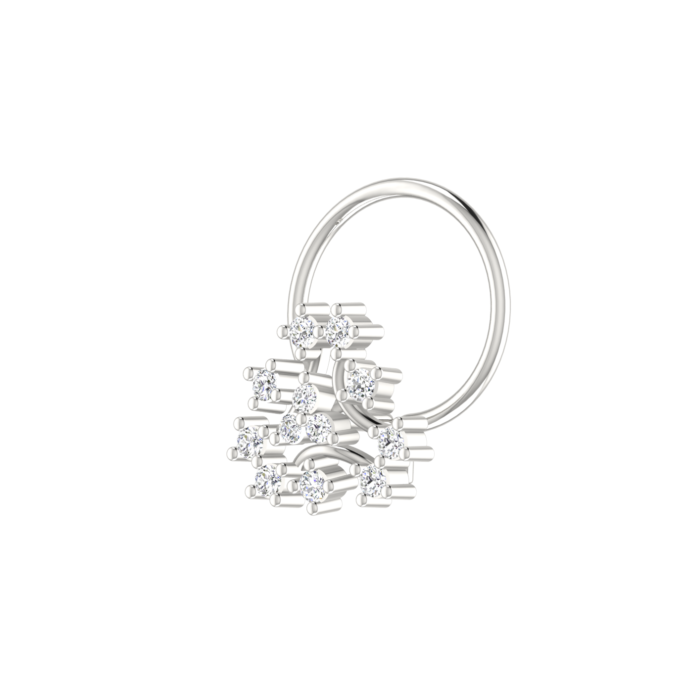 Sparkling 0.06 Carat Natural Diamond Nose Pin – Brilliant HI Color, VS-SI Clarity.