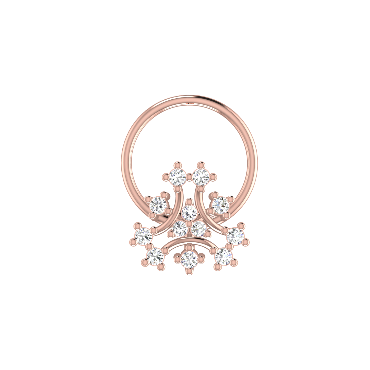 Cascading Starlight Graceful Symphony — 0.06 Carat Lab Grown Diamond Nose Pin