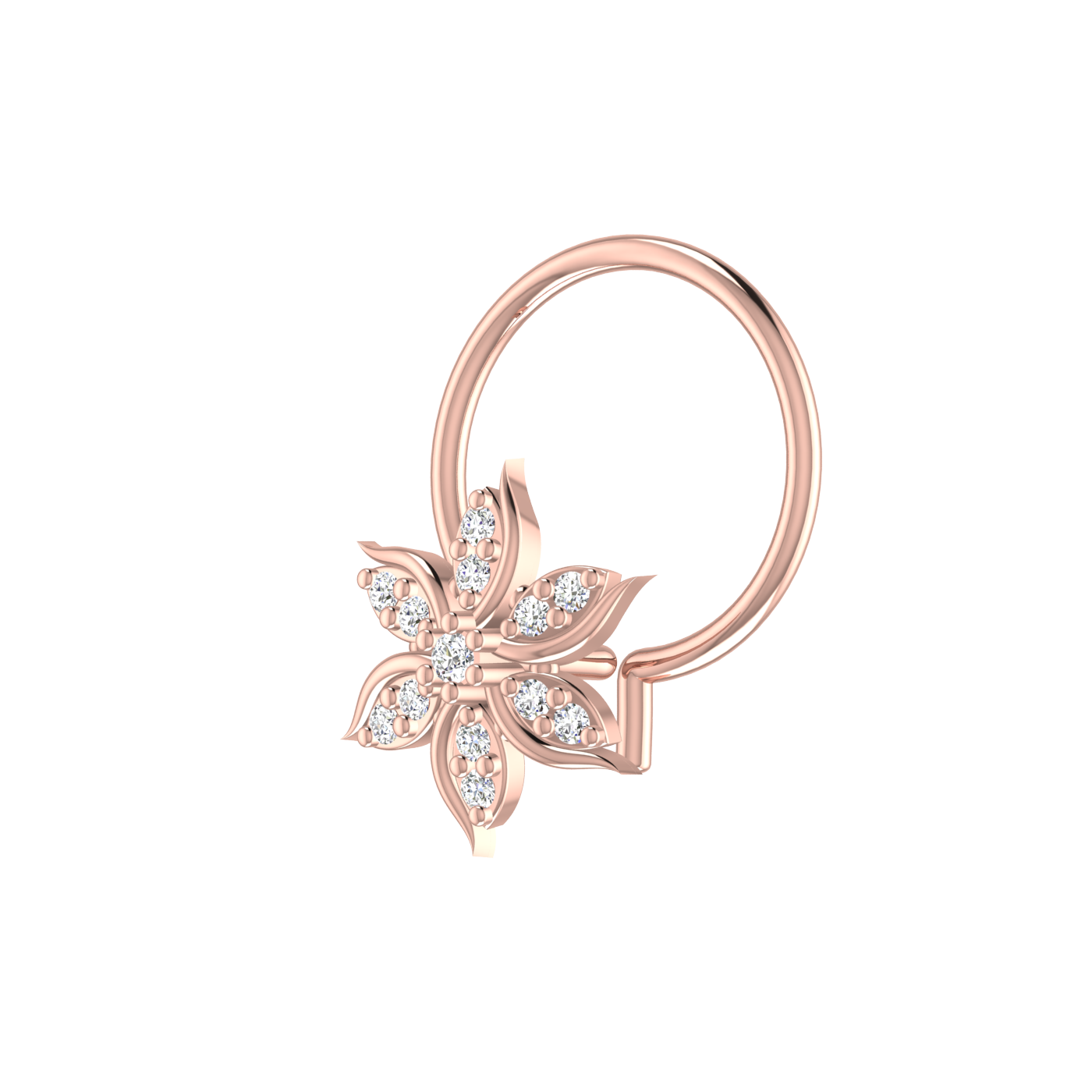 Sleek 0.03 Carat Natural Diamond Nose Pin – Brilliant HI Color, VS-SI Clarity,.