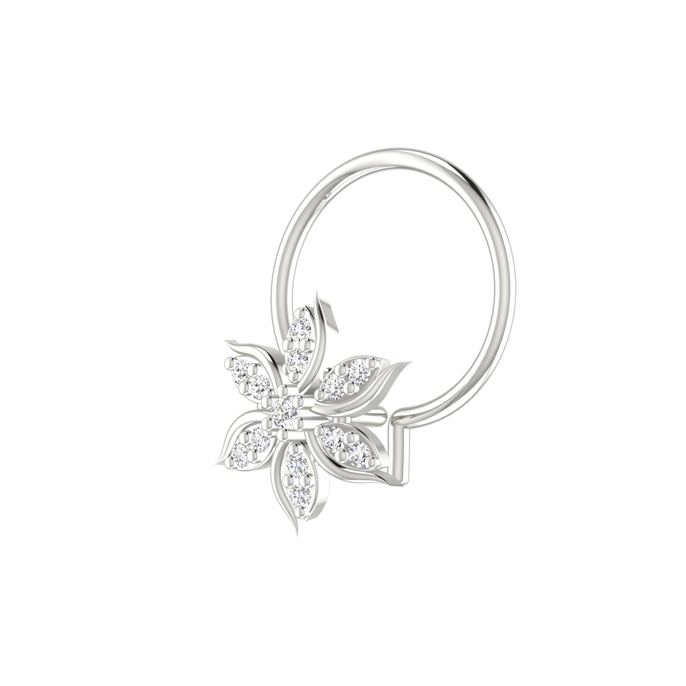 Sleek 0.03 Carat Natural Diamond Nose Pin – Brilliant HI Color, VS-SI Clarity,.