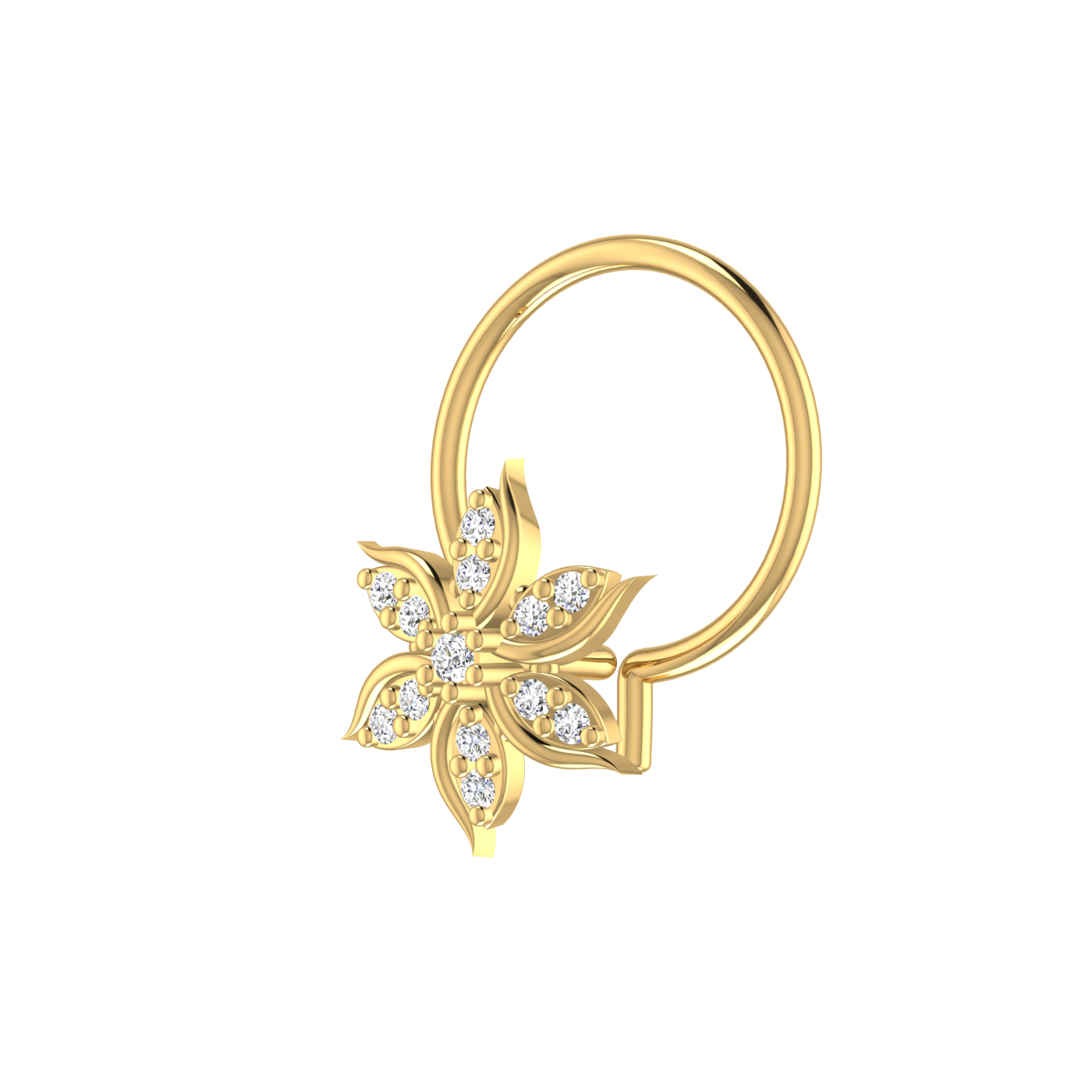 Sleek 0.03 Carat Natural Diamond Nose Pin – Brilliant HI Color, VS-SI Clarity,.