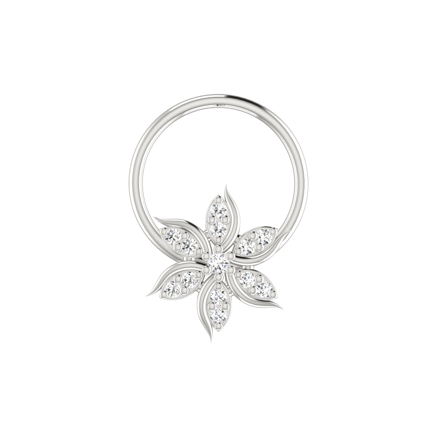 Sleek 0.03 Carat Natural Diamond Nose Pin – Brilliant HI Color, VS-SI Clarity,.