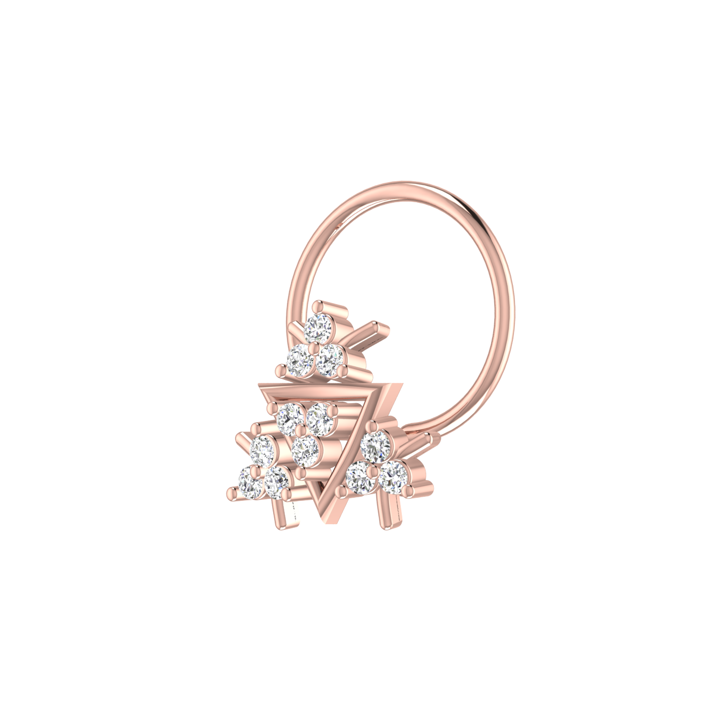 Floral Harmony Modern Elegance — 0.06 Carat Lab Grown Diamond Nose Pin