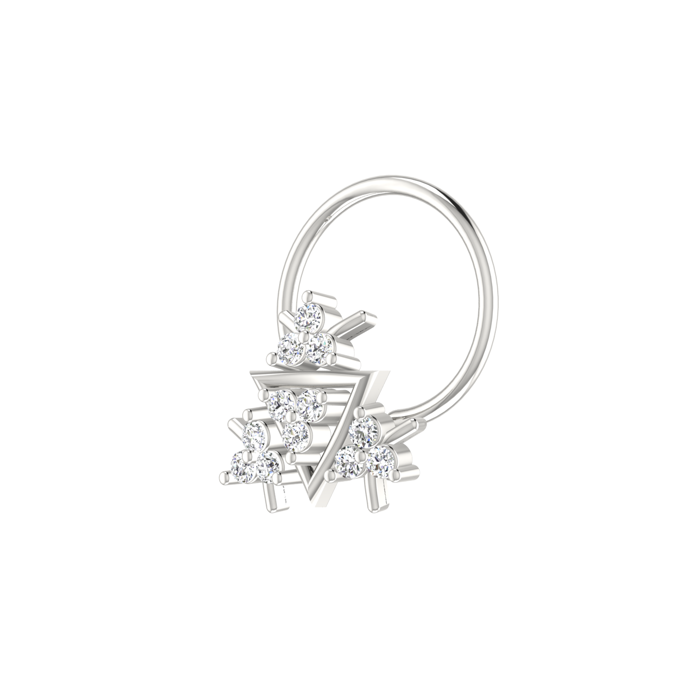 Floral Harmony Modern Elegance — 0.06 Carat Lab Grown Diamond Nose Pin