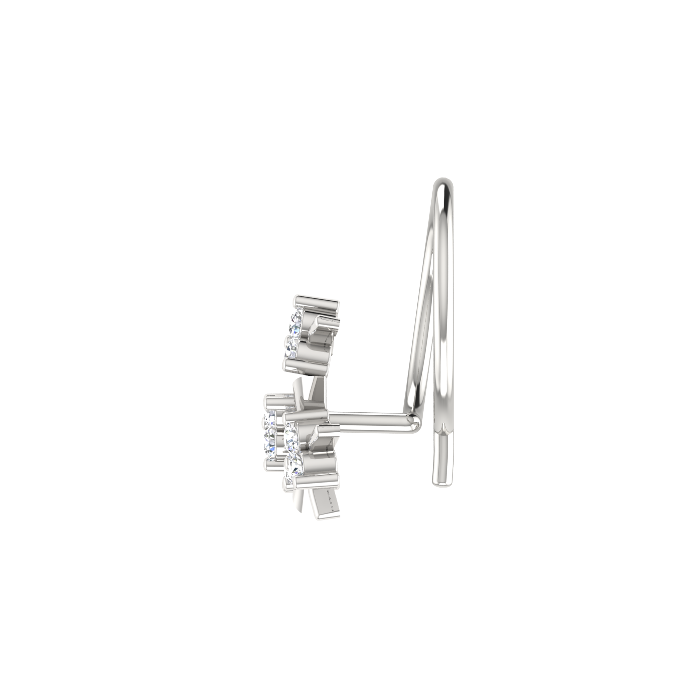 Floral Harmony Modern Elegance — 0.06 Carat Lab Grown Diamond Nose Pin