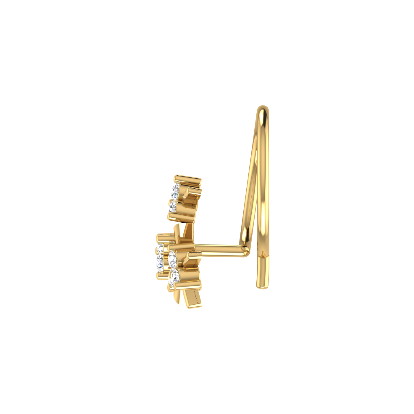 Floral Harmony Modern Elegance — 0.06 Carat Lab Grown Diamond Nose Pin