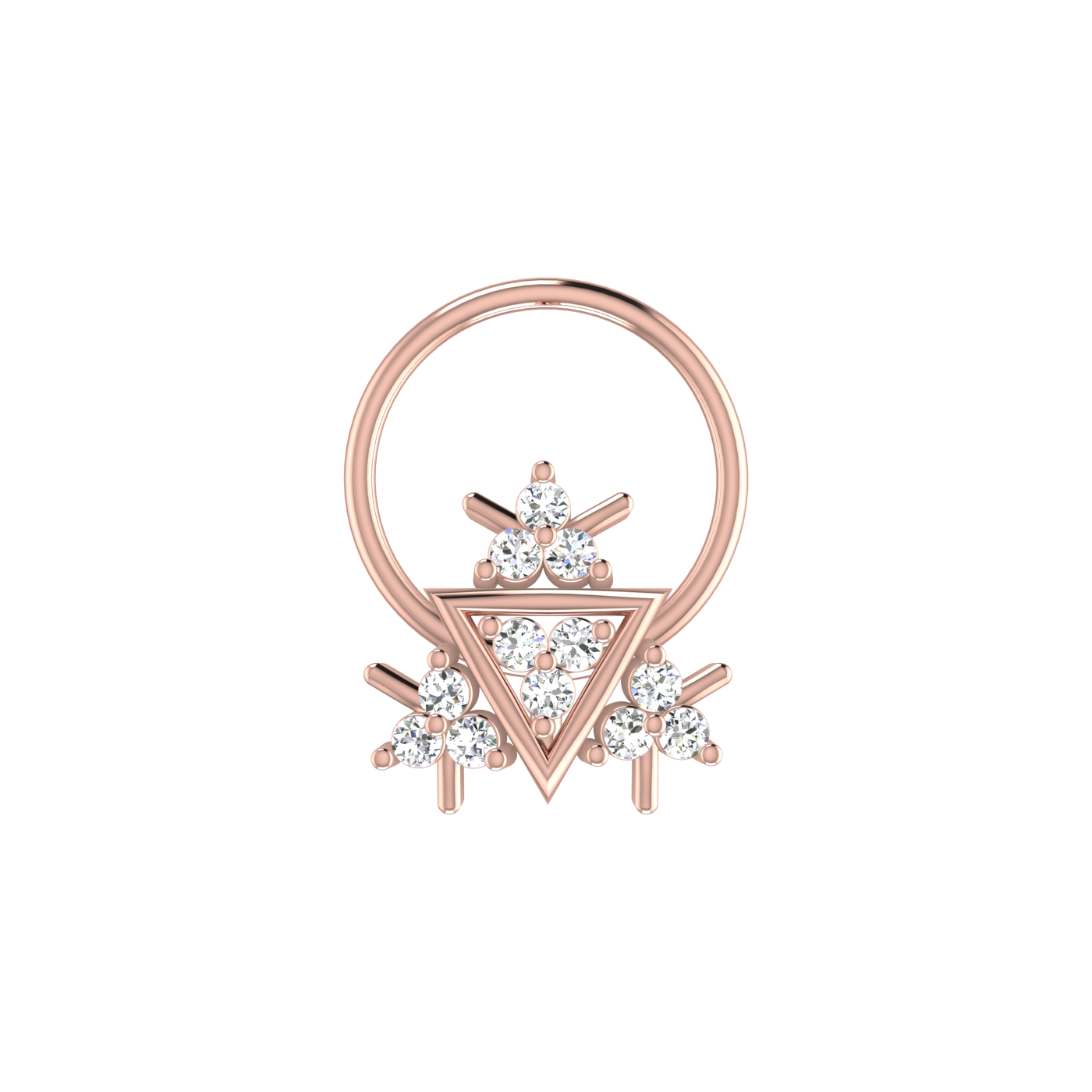 Floral Harmony Modern Elegance — 0.06 Carat Lab Grown Diamond Nose Pin