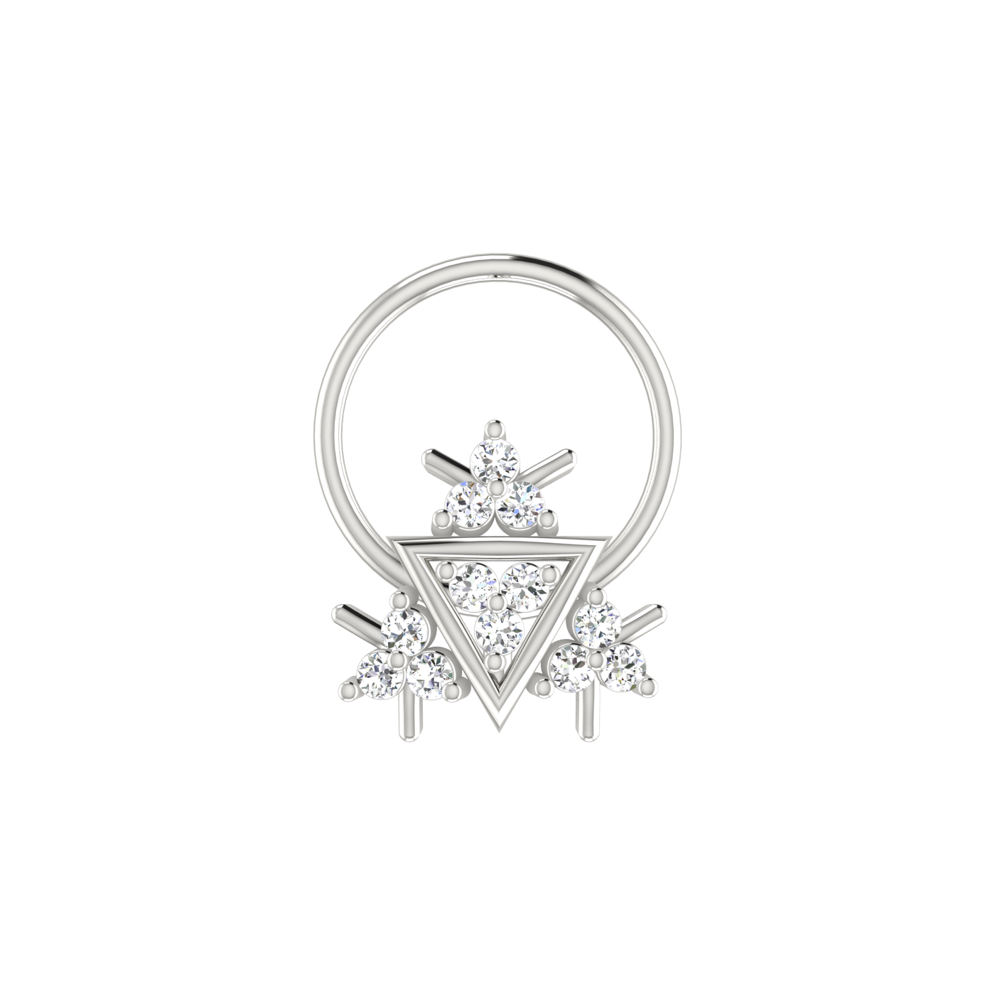 Floral Harmony Modern Elegance — 0.06 Carat Lab Grown Diamond Nose Pin