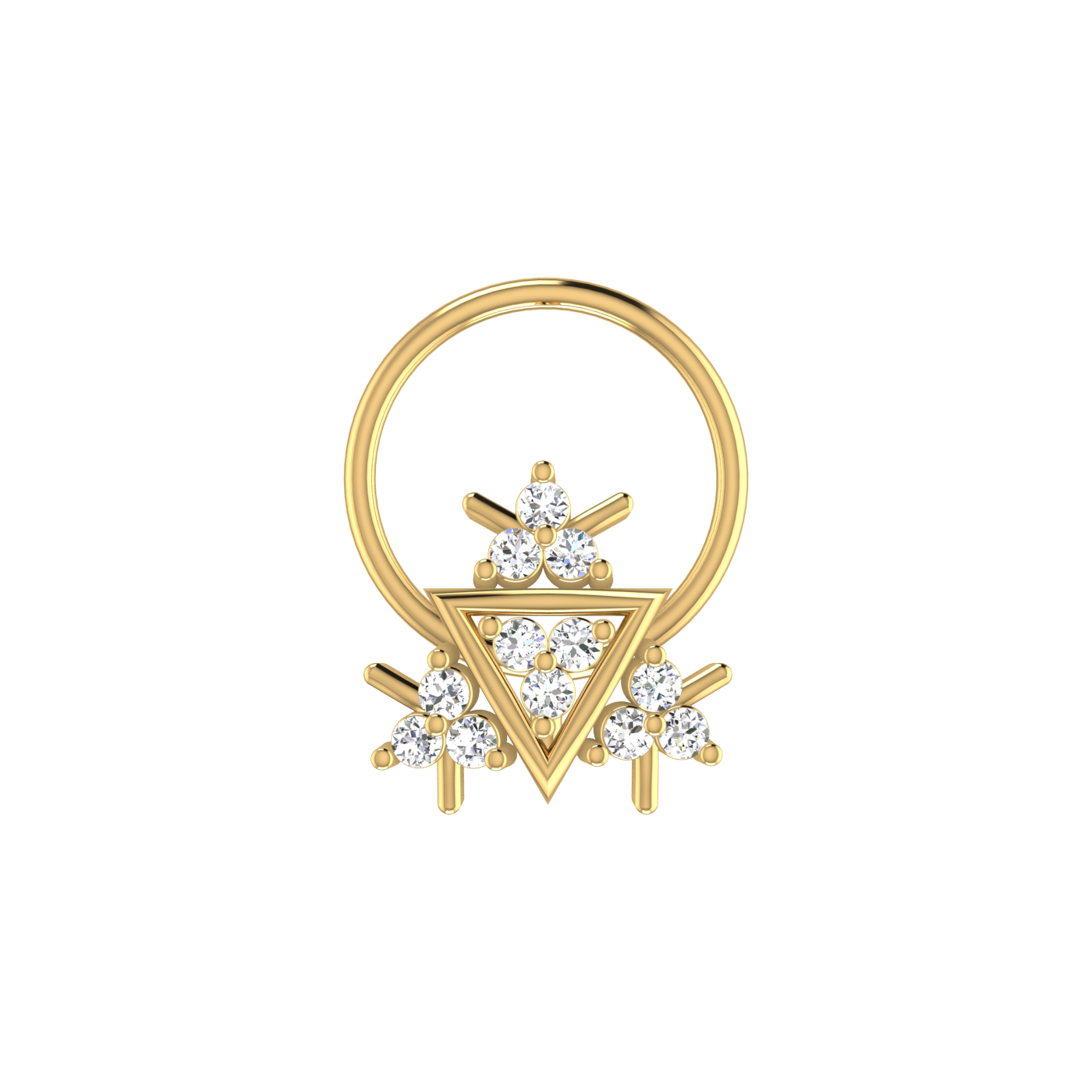 Floral Harmony Modern Elegance — 0.06 Carat Lab Grown Diamond Nose Pin