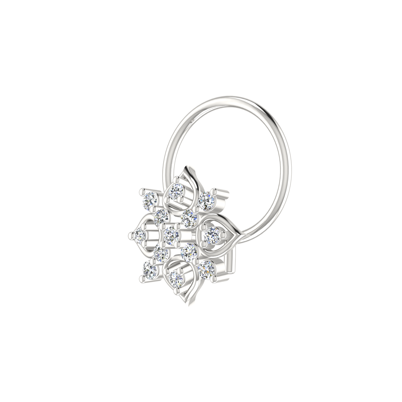 Gilded Petal Celestial Lotus — 0.06 Carat Lab Grown Diamond Nose Pin