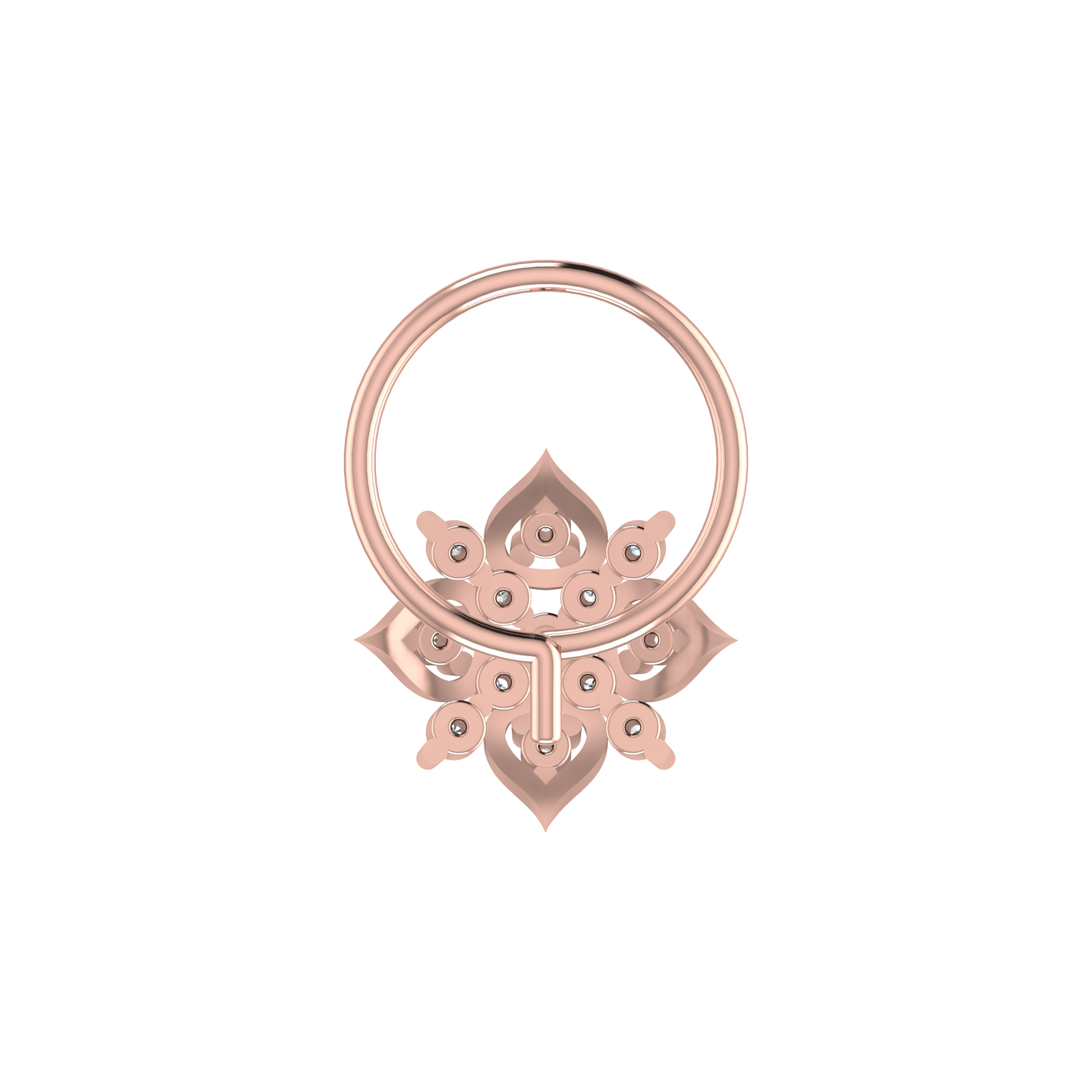 Gilded Petal Celestial Lotus — 0.06 Carat Lab Grown Diamond Nose Pin