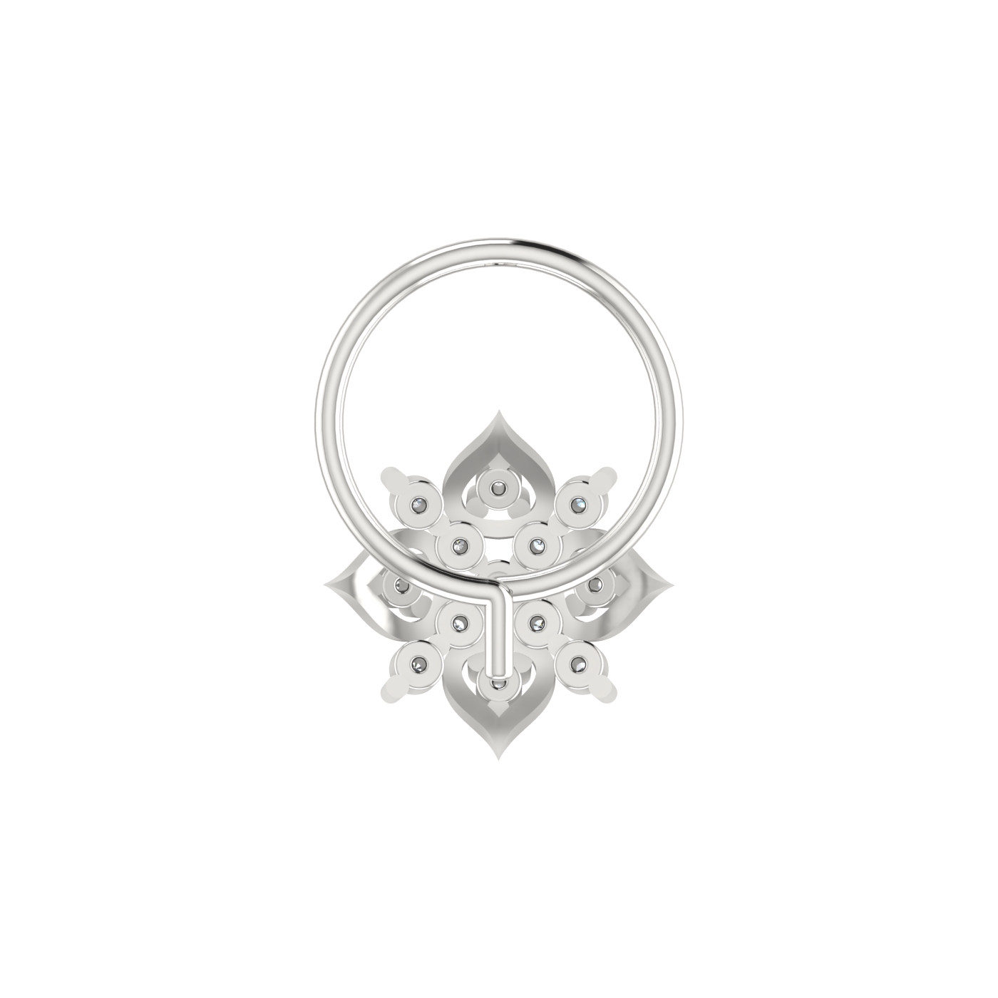 Gilded Petal Celestial Lotus — 0.06 Carat Lab Grown Diamond Nose Pin