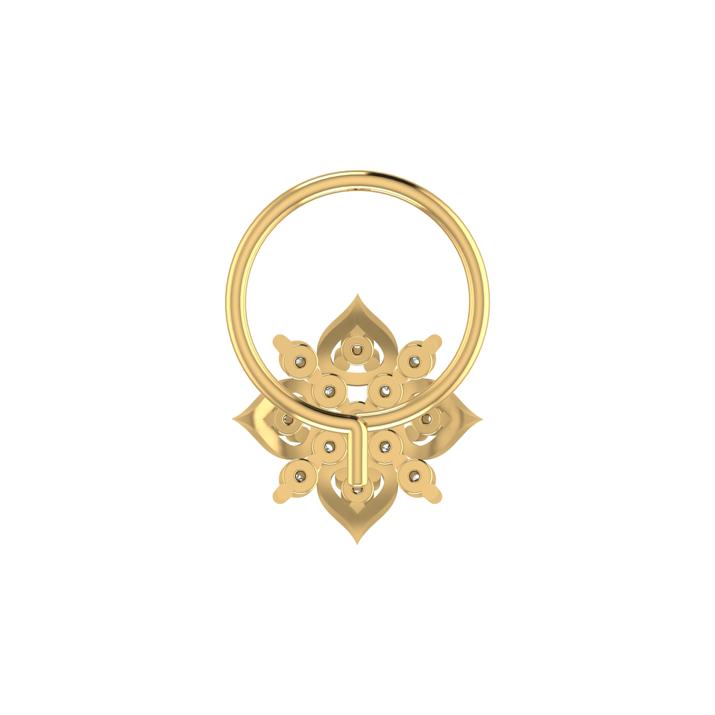 Gilded Petal Celestial Lotus — 0.06 Carat Lab Grown Diamond Nose Pin