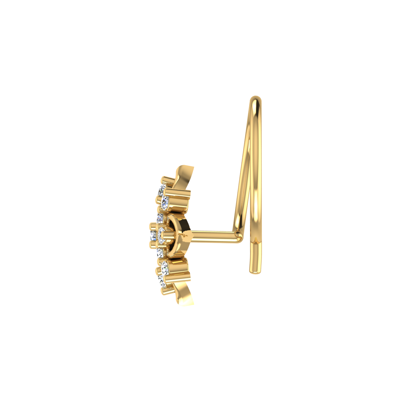 Gilded Petal Celestial Lotus — 0.06 Carat Lab Grown Diamond Nose Pin