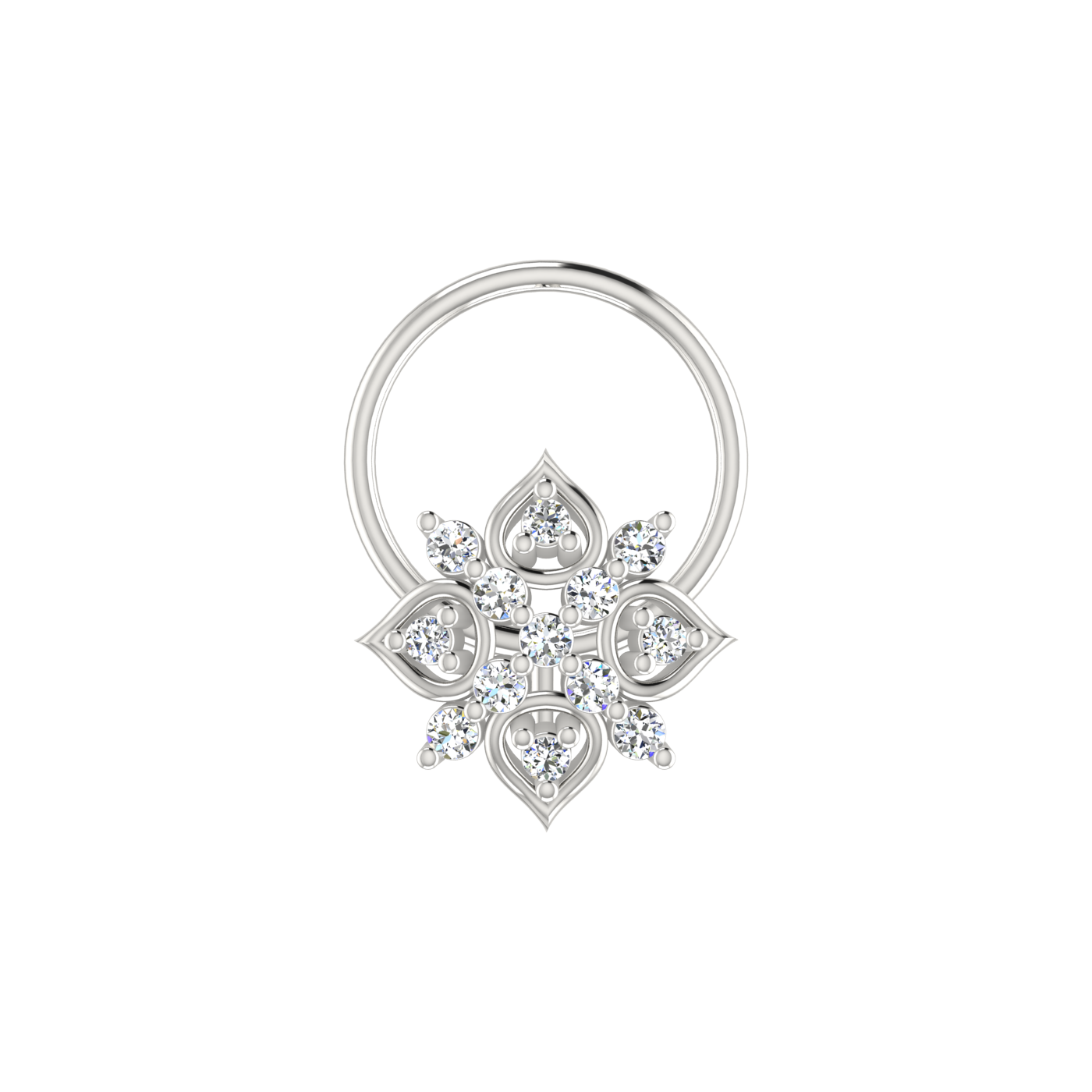 Gilded Petal Celestial Lotus — 0.06 Carat Lab Grown Diamond Nose Pin