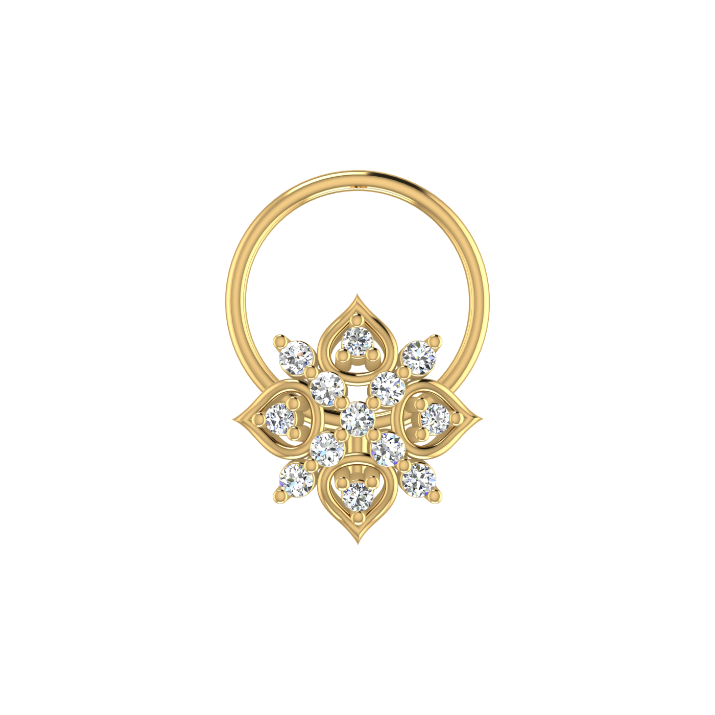 Gilded Petal Celestial Lotus — 0.06 Carat Lab Grown Diamond Nose Pin