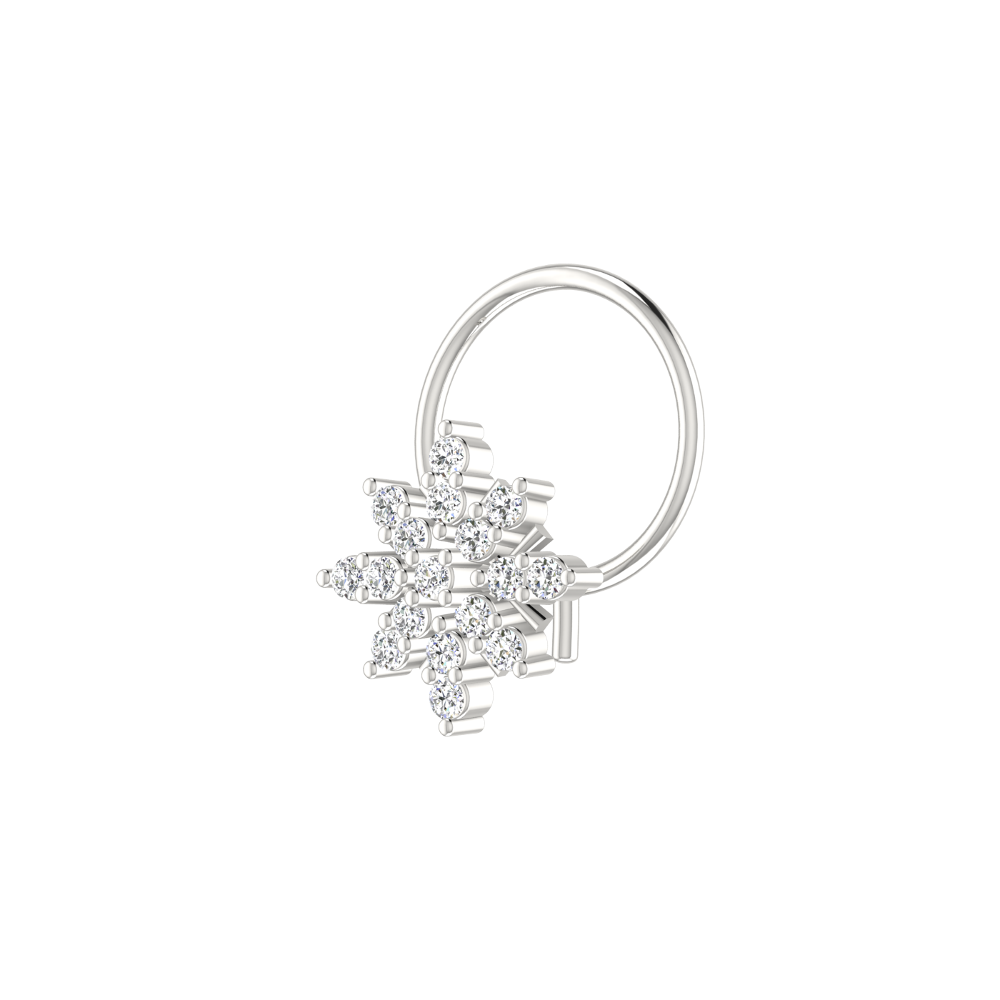 14K Gold Celestial Starburst 0.08ct Lab Grown Diamond Nose Pin