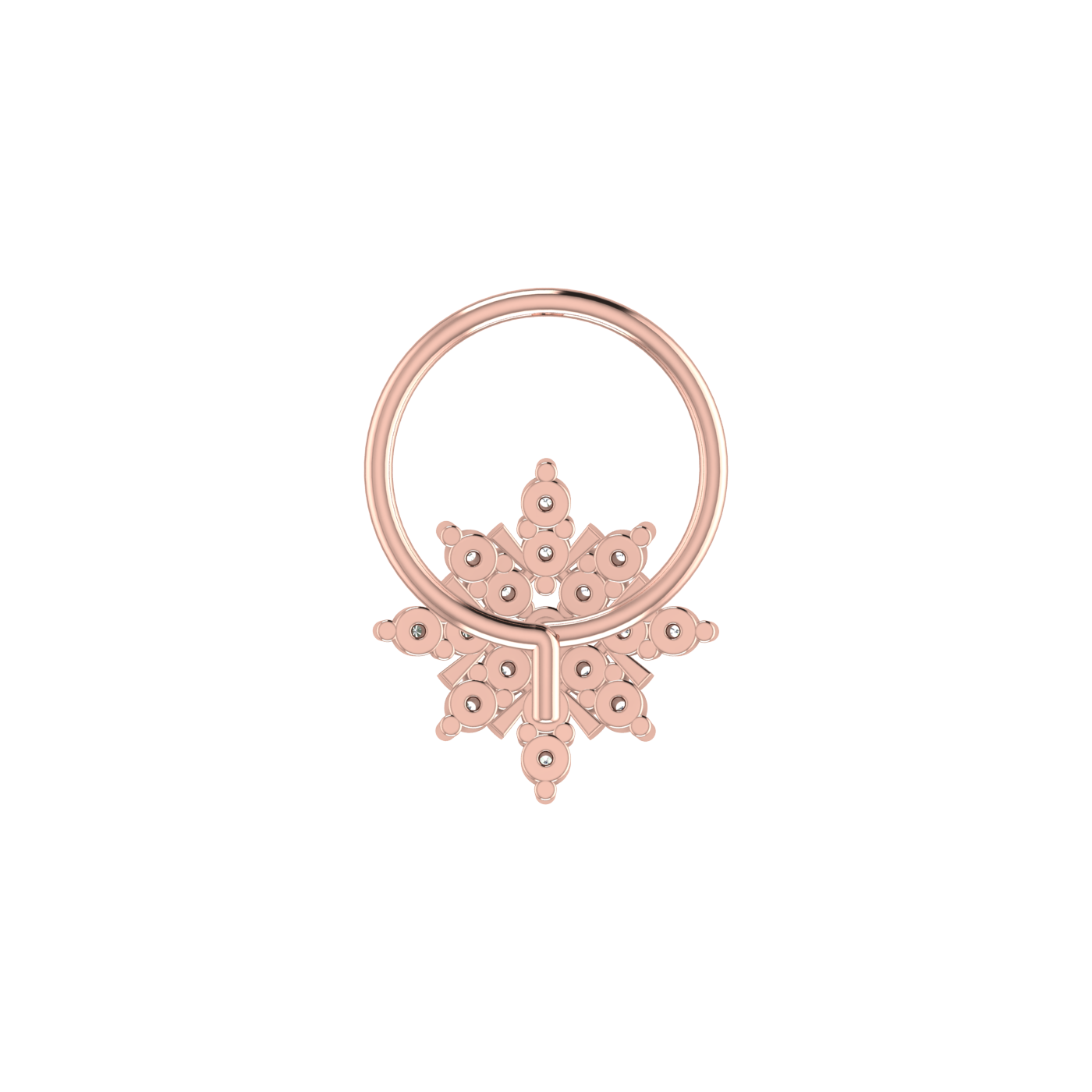 14K Gold Celestial Starburst 0.08ct Lab Grown Diamond Nose Pin