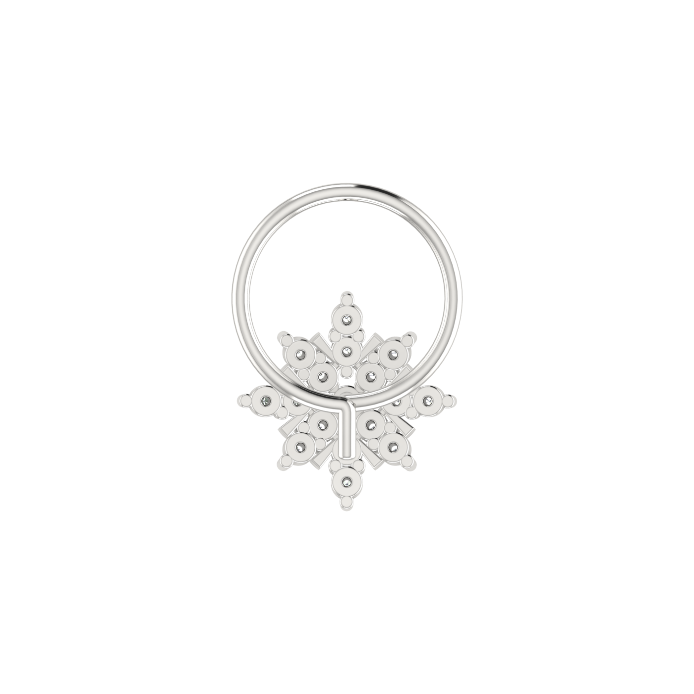 14K Gold Celestial Starburst 0.08ct Lab Grown Diamond Nose Pin