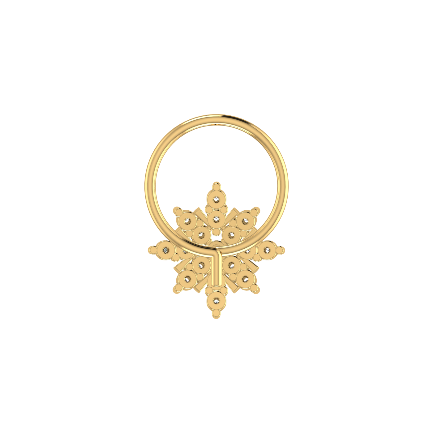 14K Gold Celestial Starburst 0.08ct Lab Grown Diamond Nose Pin