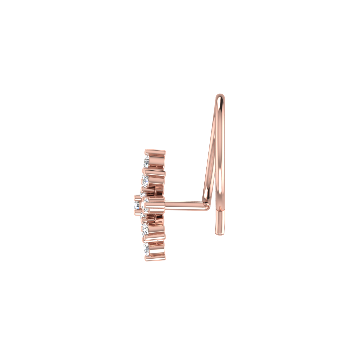 14K Gold Celestial Starburst 0.08ct Lab Grown Diamond Nose Pin