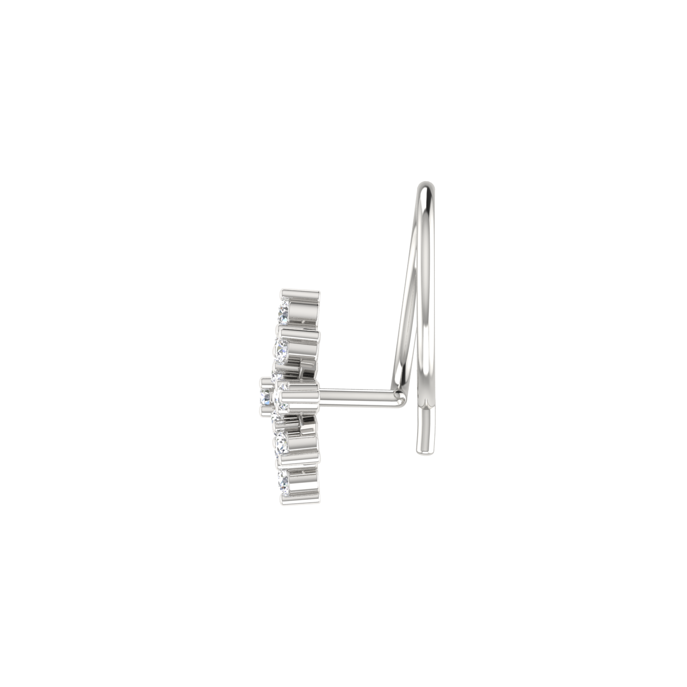 14K Gold Celestial Starburst 0.08ct Lab Grown Diamond Nose Pin