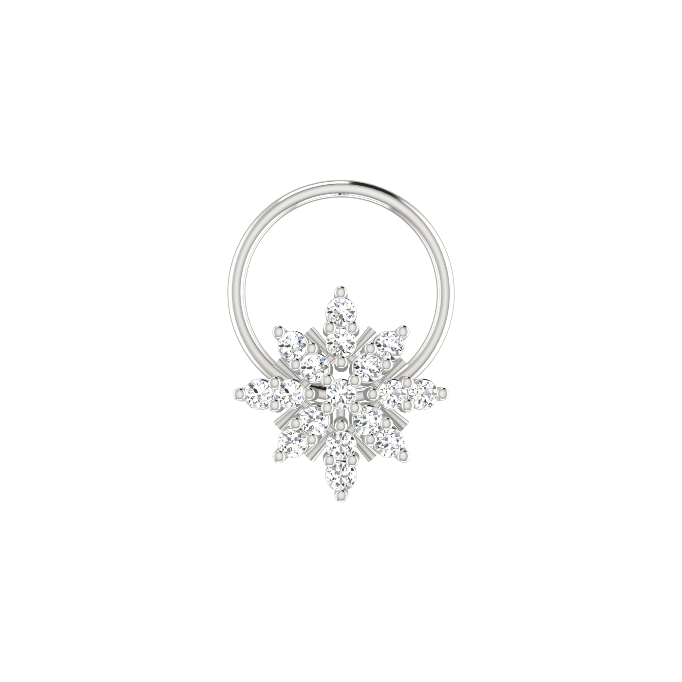 14K Gold Celestial Starburst 0.08ct Lab Grown Diamond Nose Pin