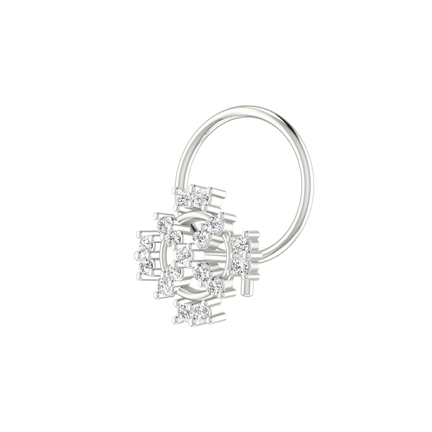 14K Gold Ethereal Glow 0.06ct Lab Grown Diamond Nose Pin