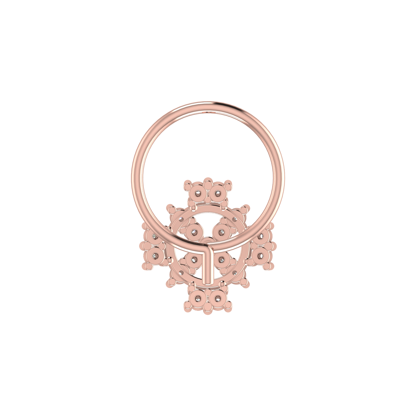 14K Gold Ethereal Glow 0.06ct Lab Grown Diamond Nose Pin