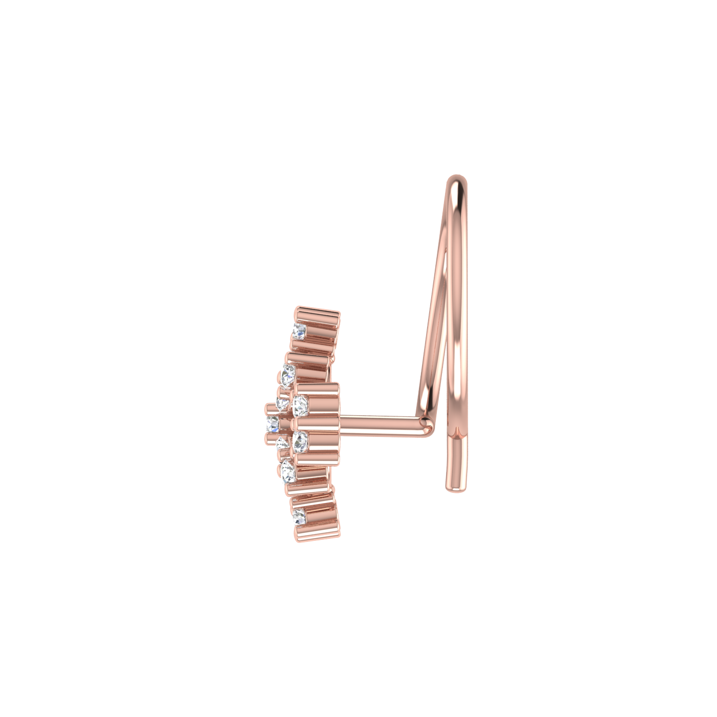 14K Gold Ethereal Glow 0.06ct Lab Grown Diamond Nose Pin