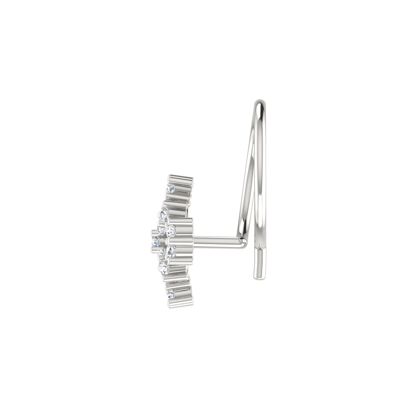 14K Gold Ethereal Glow 0.06ct Lab Grown Diamond Nose Pin