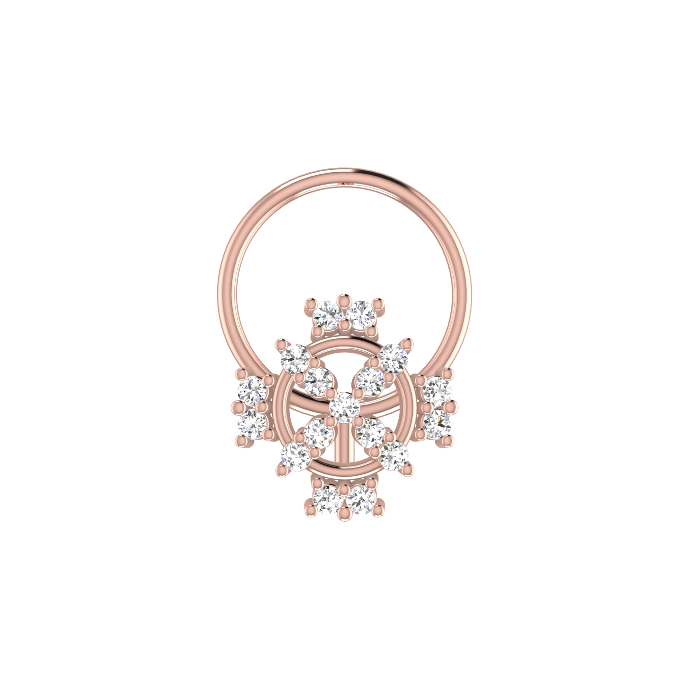 14K Gold Ethereal Glow 0.06ct Lab Grown Diamond Nose Pin