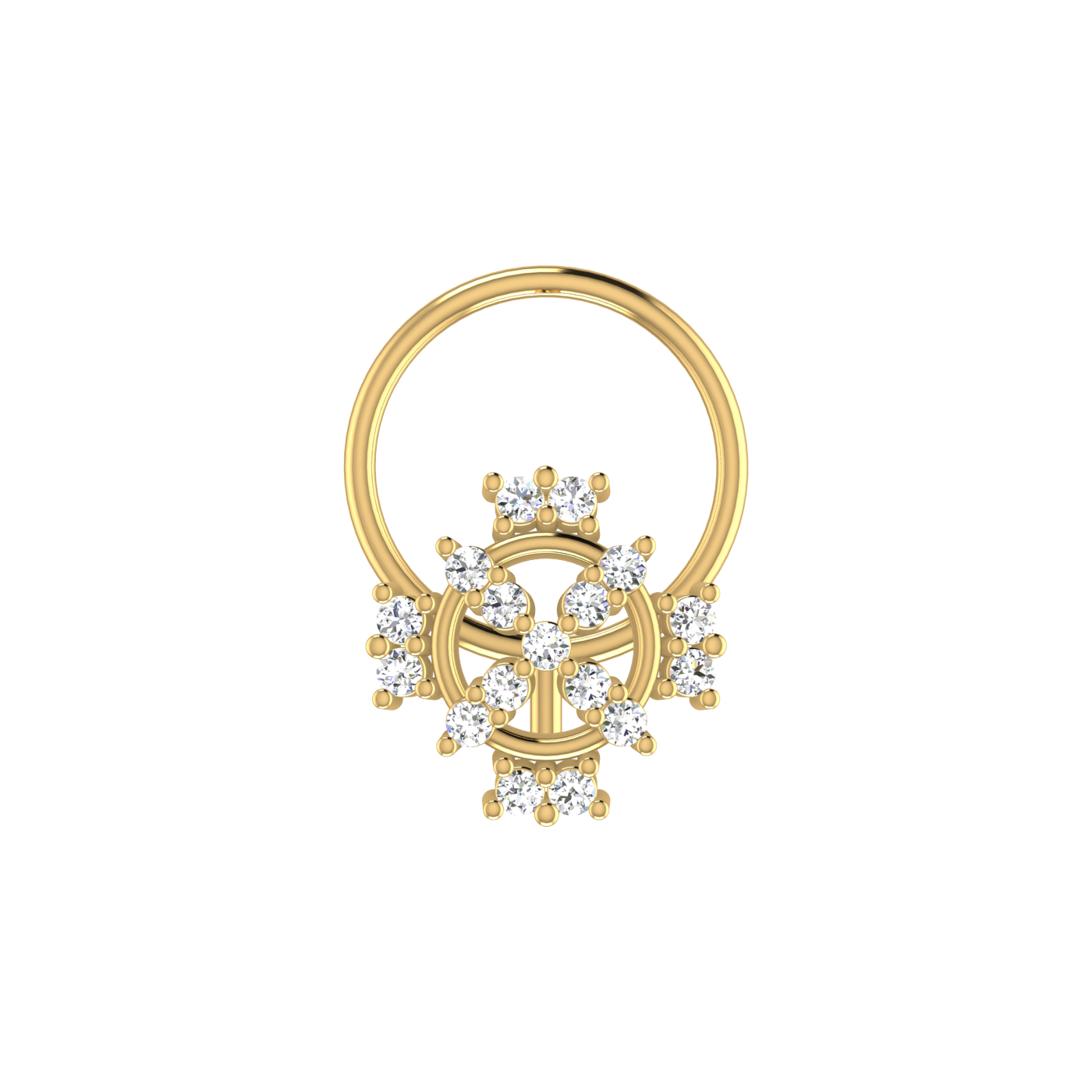 14K Gold Ethereal Glow 0.06ct Lab Grown Diamond Nose Pin