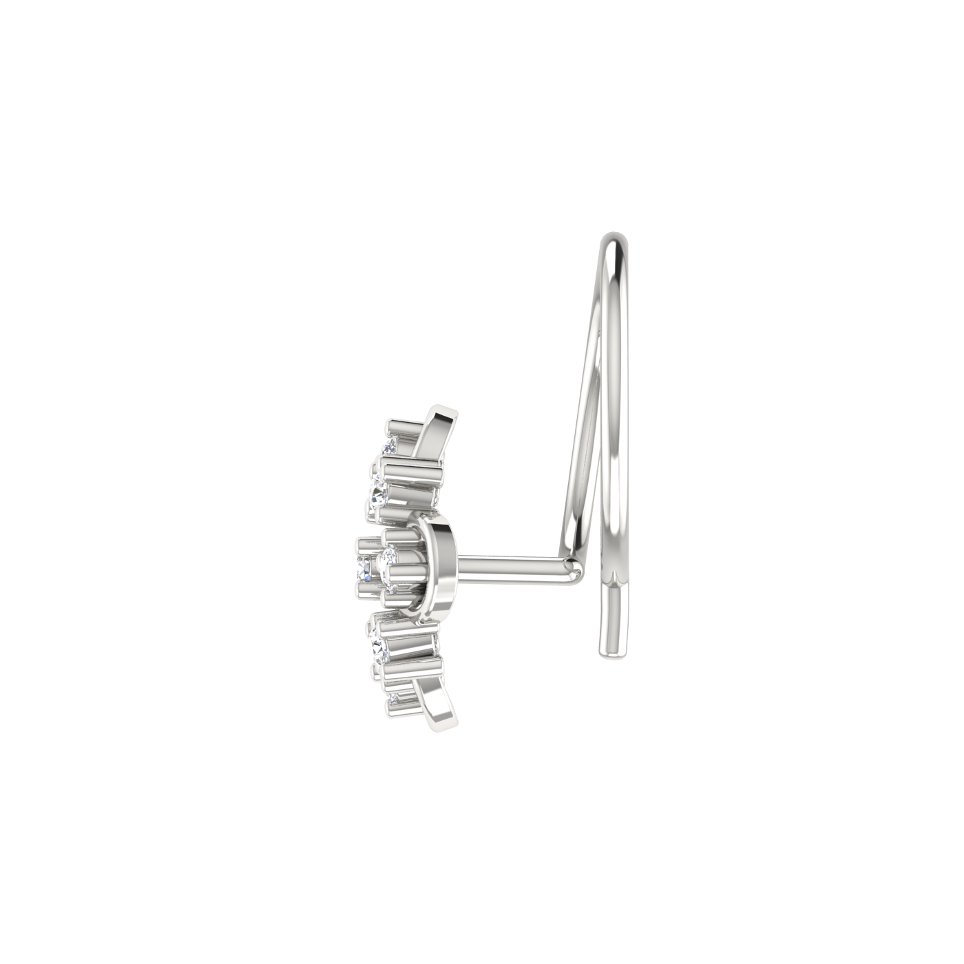 Ornate Clover Swirl – 0.04 Ct Lab Grown Diamond Nose Pin
