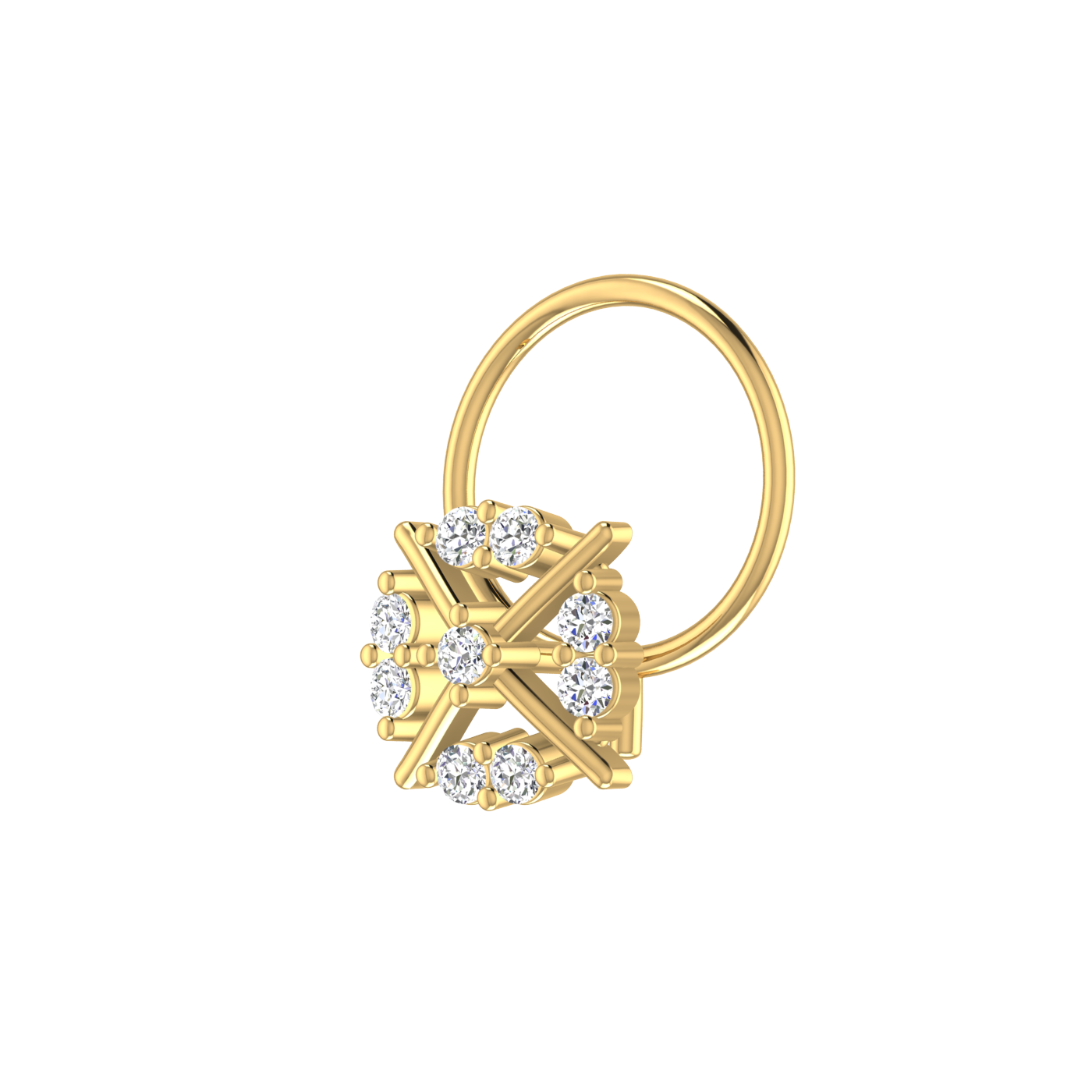 Gilded Star Matrix — 0.07 Ct Lab Grown Diamond Nose Pin