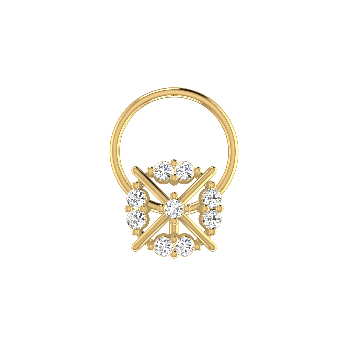 Gilded Star Matrix — 0.07 Ct Lab Grown Diamond Nose Pin